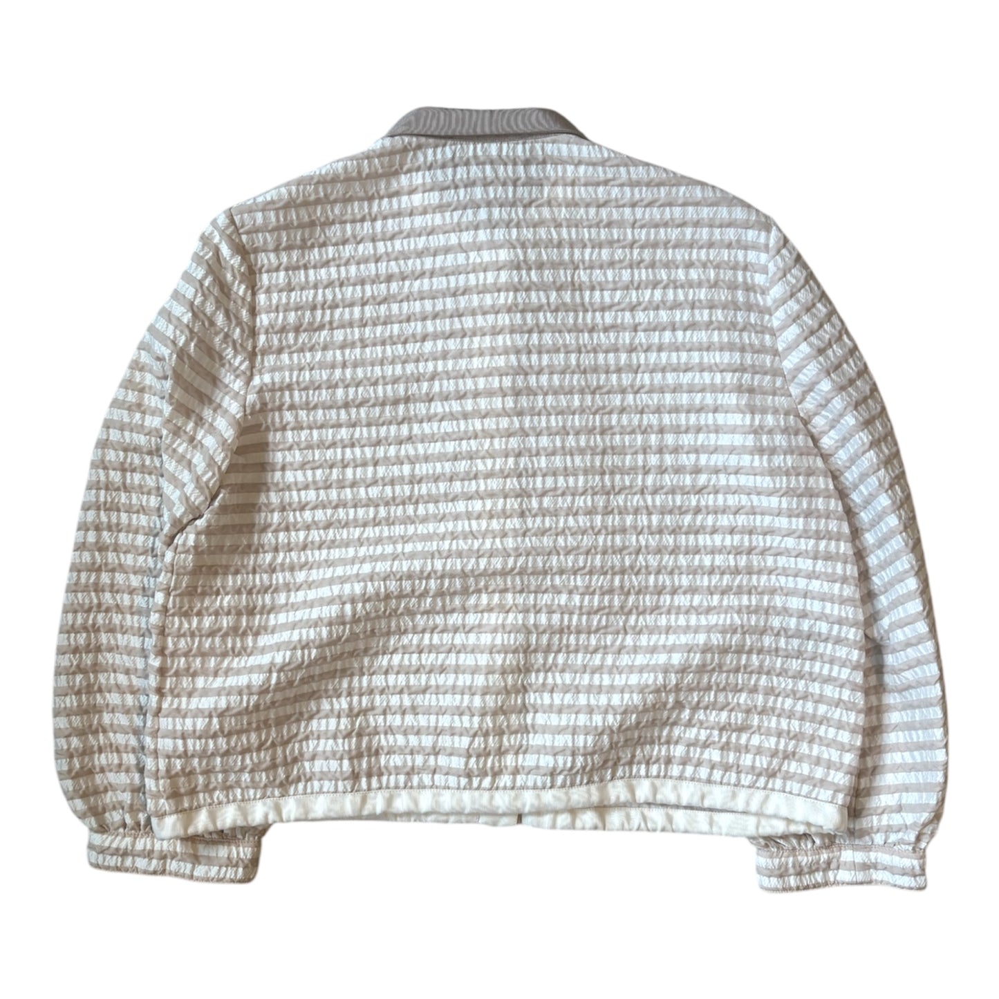 Emporio Armani Boxy Seersucker Cropped Jacket