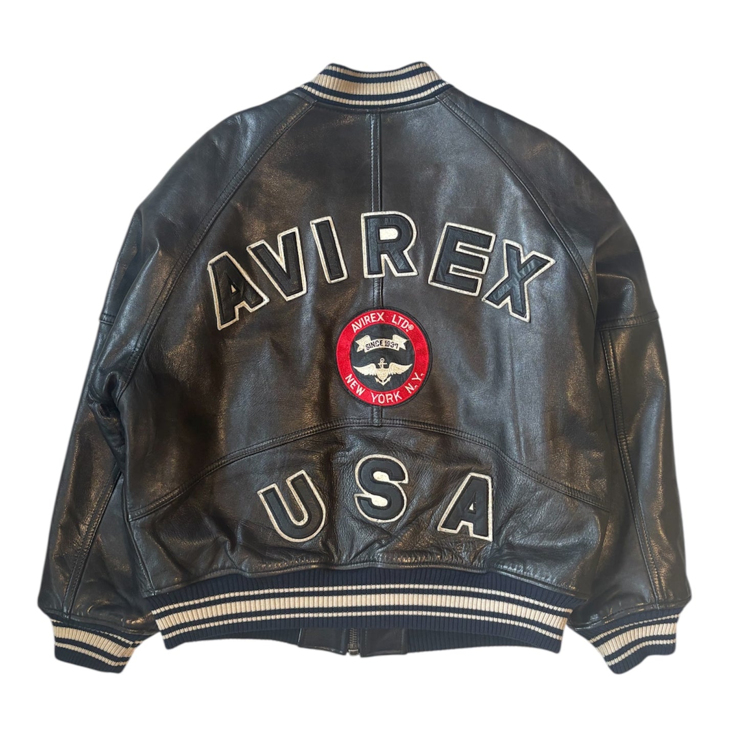 Avirex U.S.A Dark Brown Leather Bomber