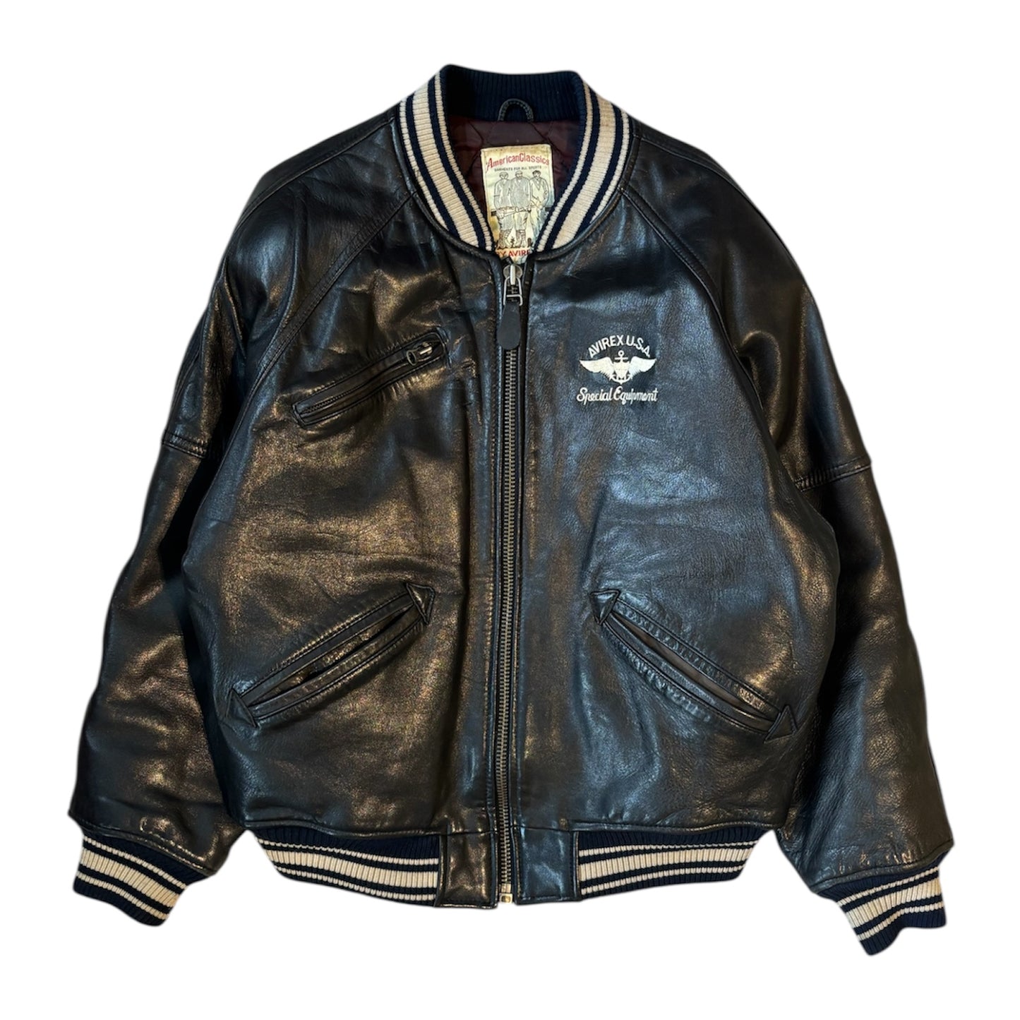 Avirex U.S.A Dark Brown Leather Bomber