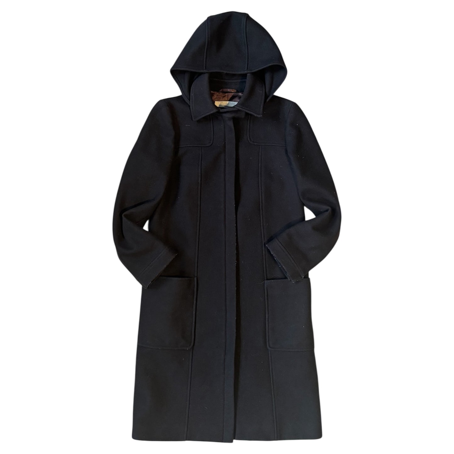 Miu Miu AW 1999 Wool Hooded Trench
