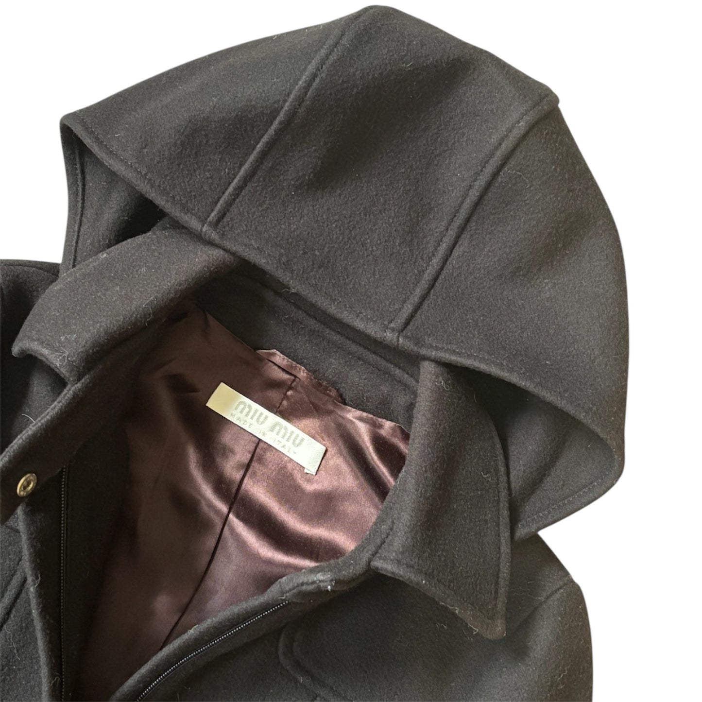 Miu Miu AW 1999 Wool Hooded Trench