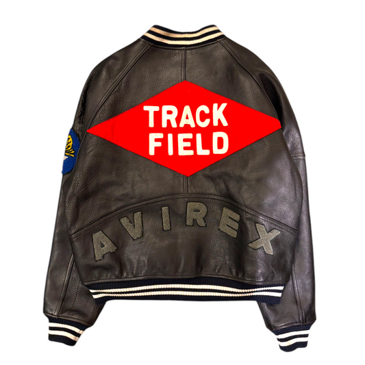 Avirex Track and Field Leather Bomber