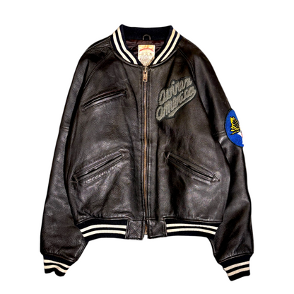 Avirex Track and Field Leather Bomber