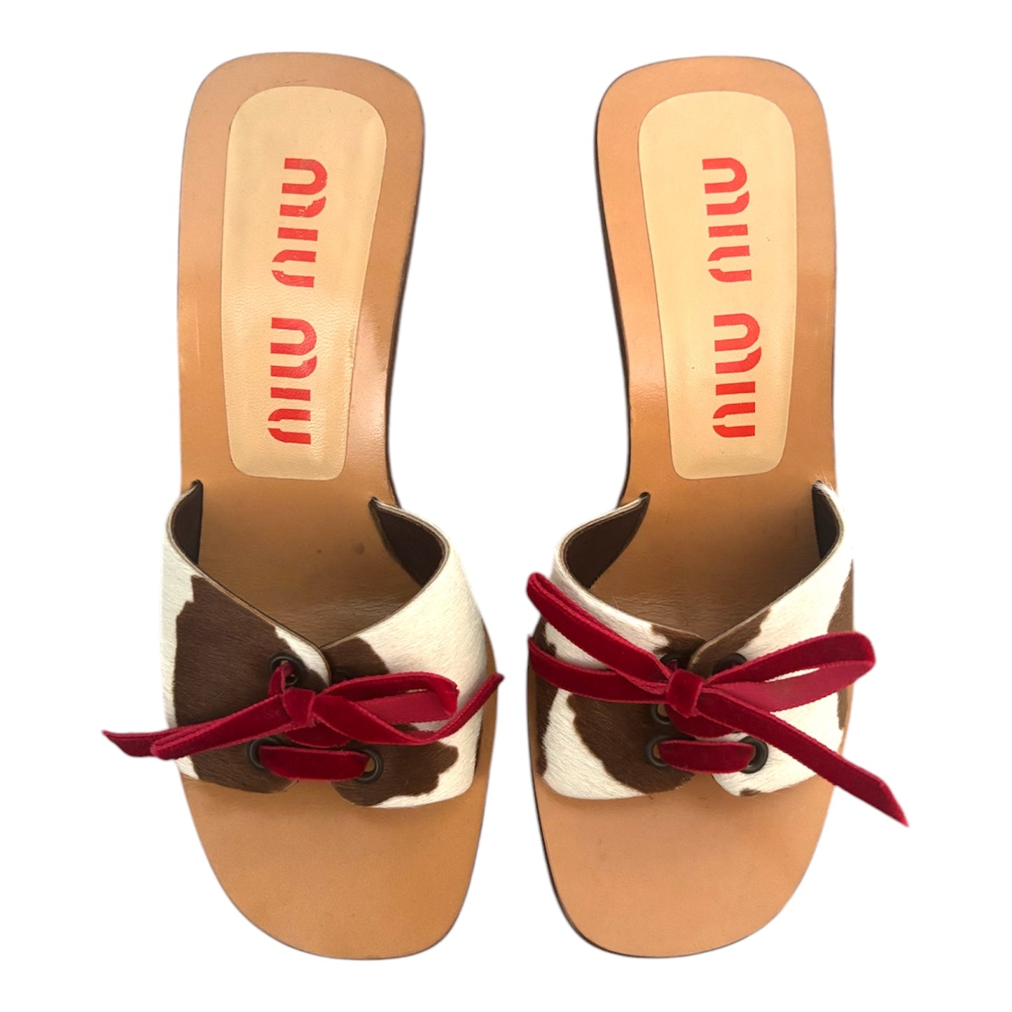 Miu Miu SS 1998 Runway Cow Hide Wooden Heels