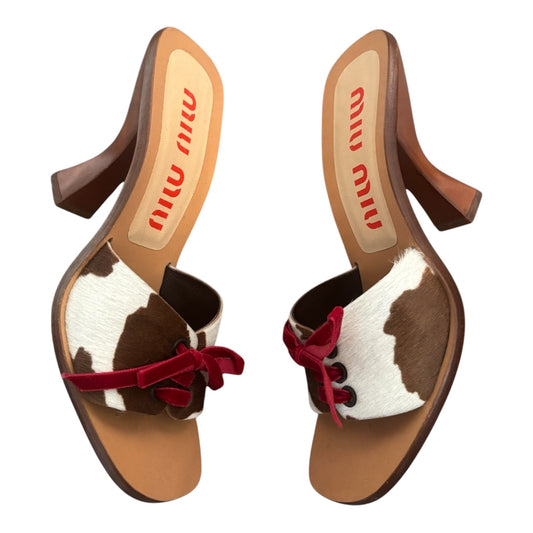 Miu Miu SS 1998 Runway Cow Hide Wooden Heels
