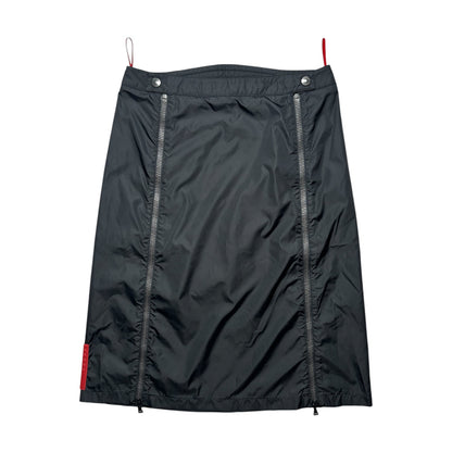 Prada Sport 2000s Nylon Multi Zip Skirt