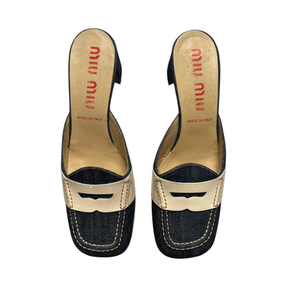Miu Miu Denim Mule Kitten Heels