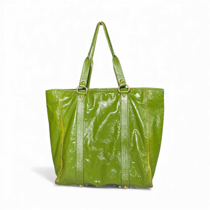 Miu Miu Lime Green Patent Leather Shopper Tote