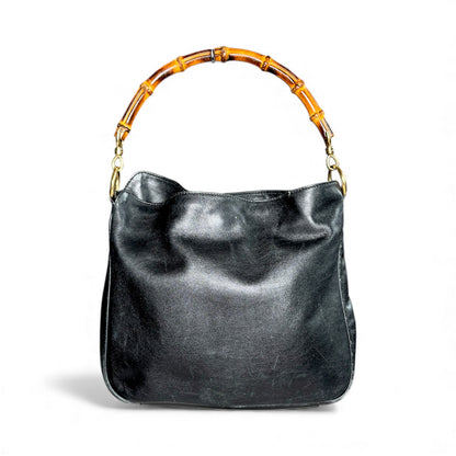 Gucci 1990s Bamboo Leather Handbag