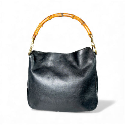 Gucci 1990s Bamboo Leather Handbag